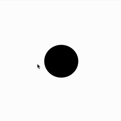 A black circle which turns into just an outline when the mouse is on top of it